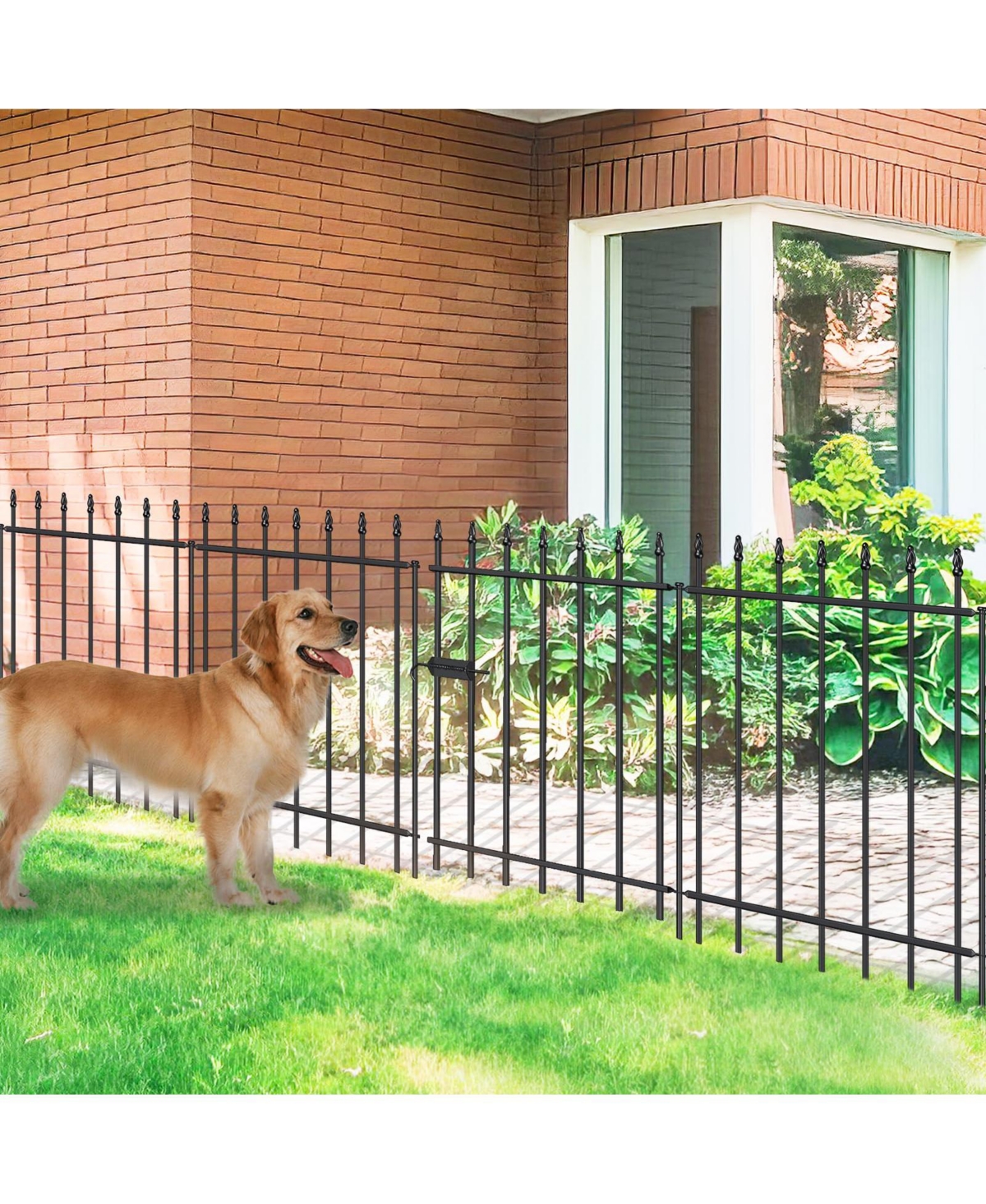 Aofar Decorative Metal Garden Fence With Gate 30IN X 10FT Outdoor Border
