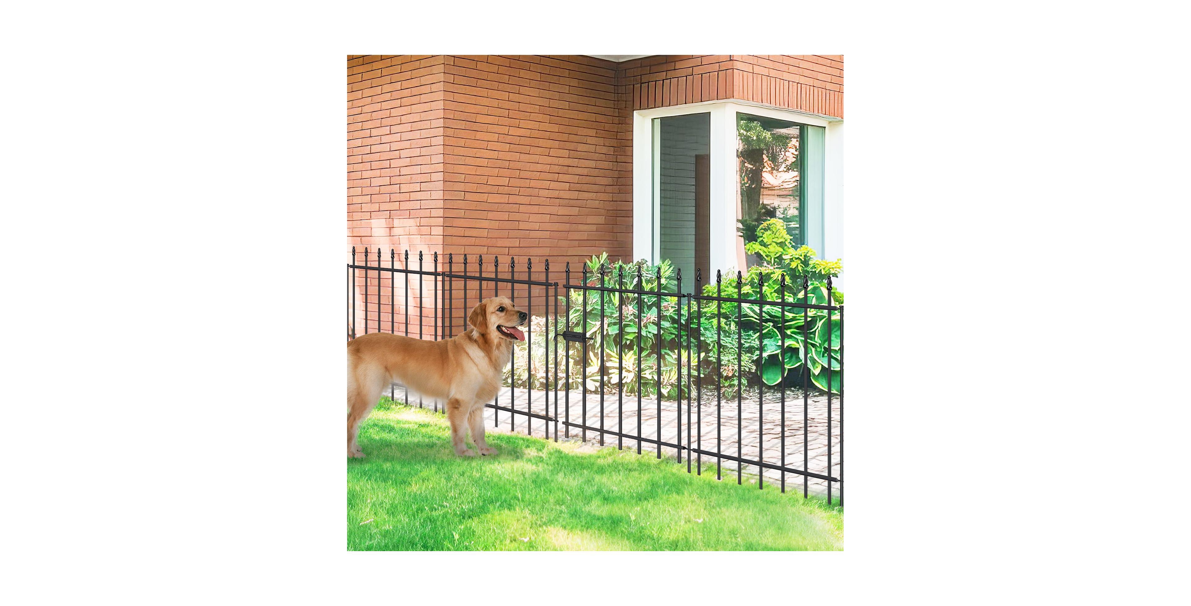 Aofar Decorative Metal Garden Fence With Gate 30IN X 10FT Outdoor Border
