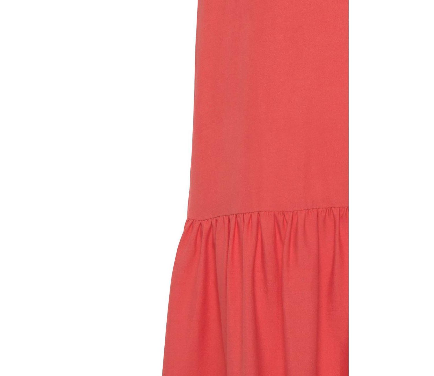 Women's Viscose Printed Flounce Hem Shift Notch-Neck Short Dress
