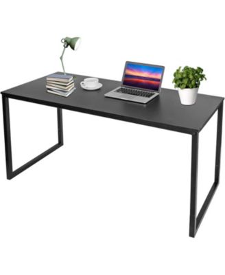 Home Office Writing Desk with Wood Top and Metal Frame Desk