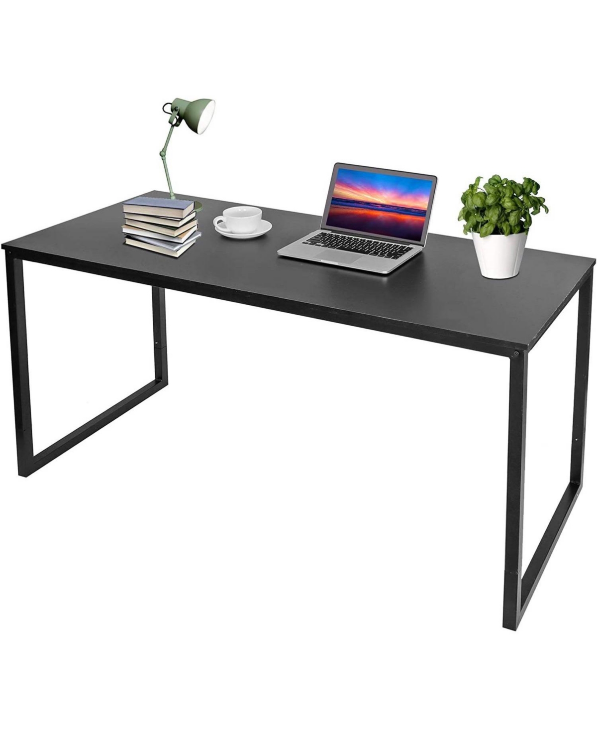 Slickblue Home Office Writing Desk with Wood Top and Metal Frame Desk