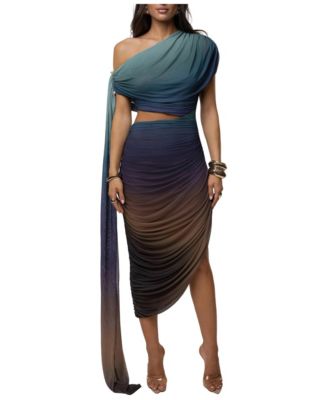Women's Aris One-Shoulder Asymmetric Cutout Midi Dress