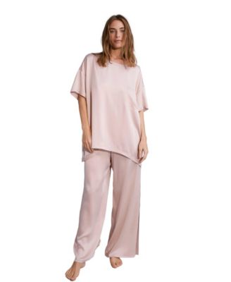 Women's Short-Sleeve Oversized Tee and Pants, 2-Piece Set
