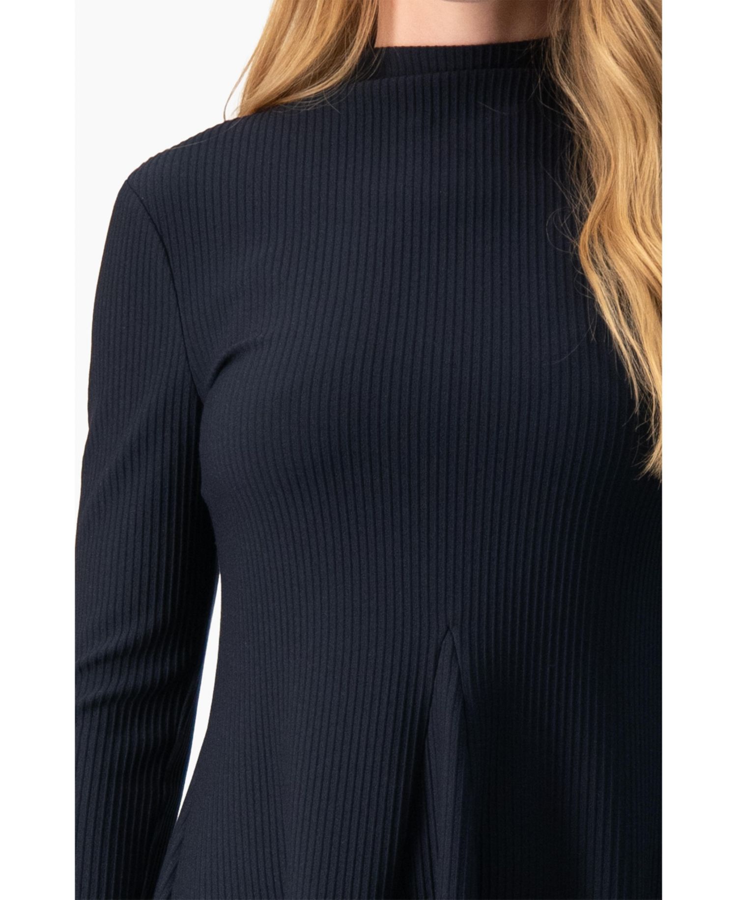 Women's Boat-Neck Long Sleeve A-Line Dress