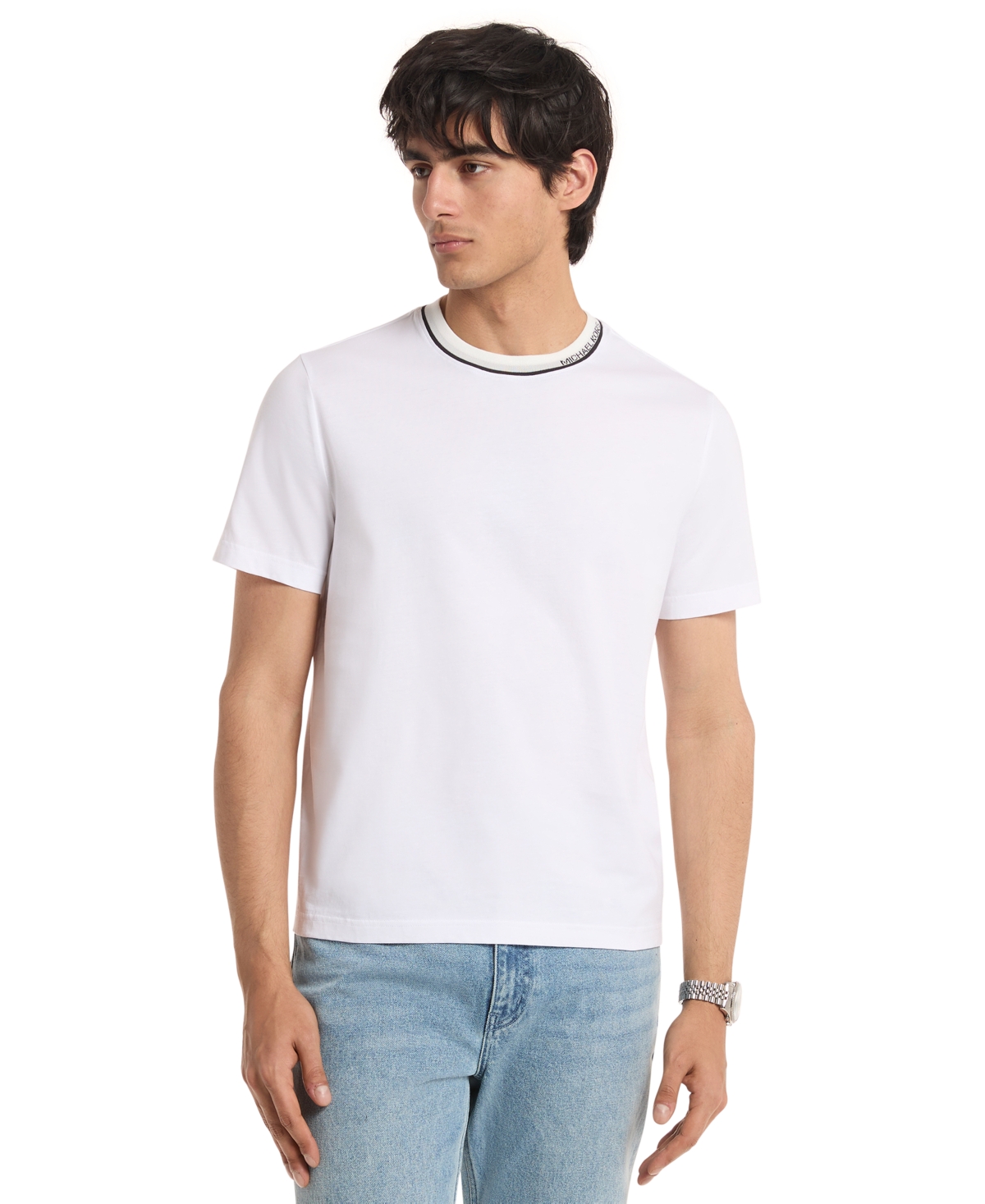 Michael Kors Men's Contrast Tipping Crewneck T-Shirt