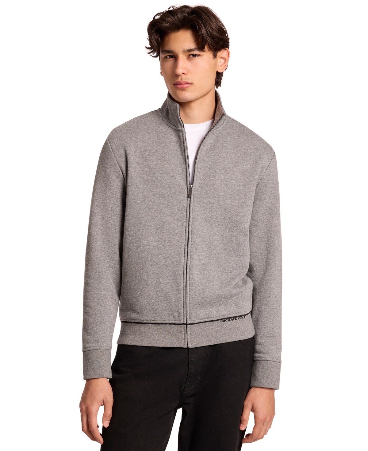 Michael Kors Men's Mock Neck Cotton-Blend Full-Zip Jacket