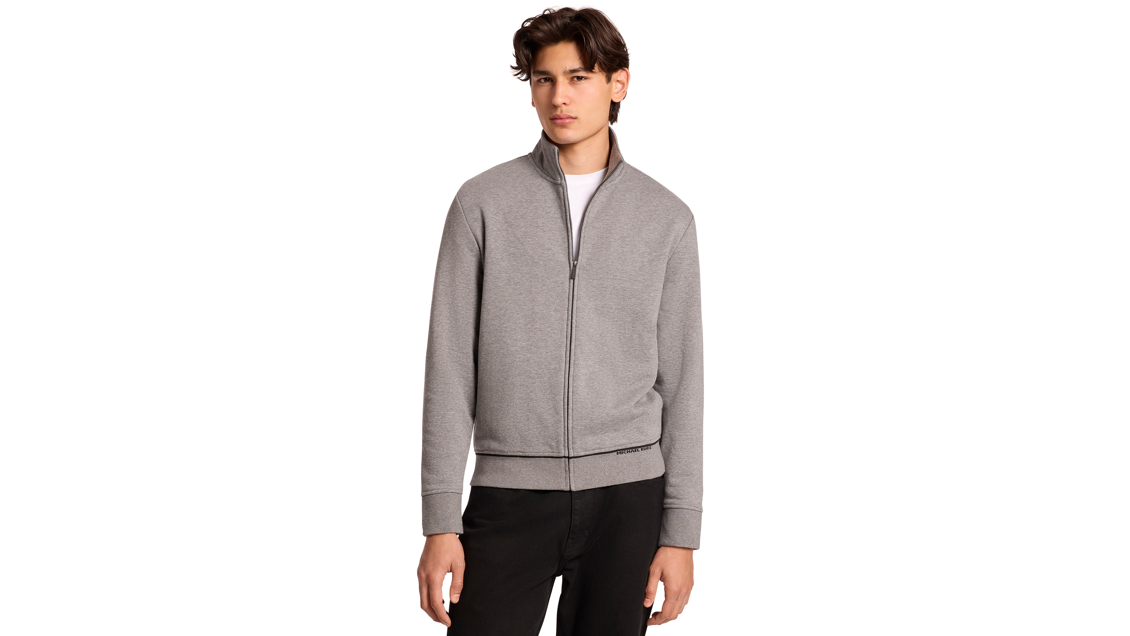 Michael Kors Men's Mock Neck Cotton-Blend Full-Zip Jacket