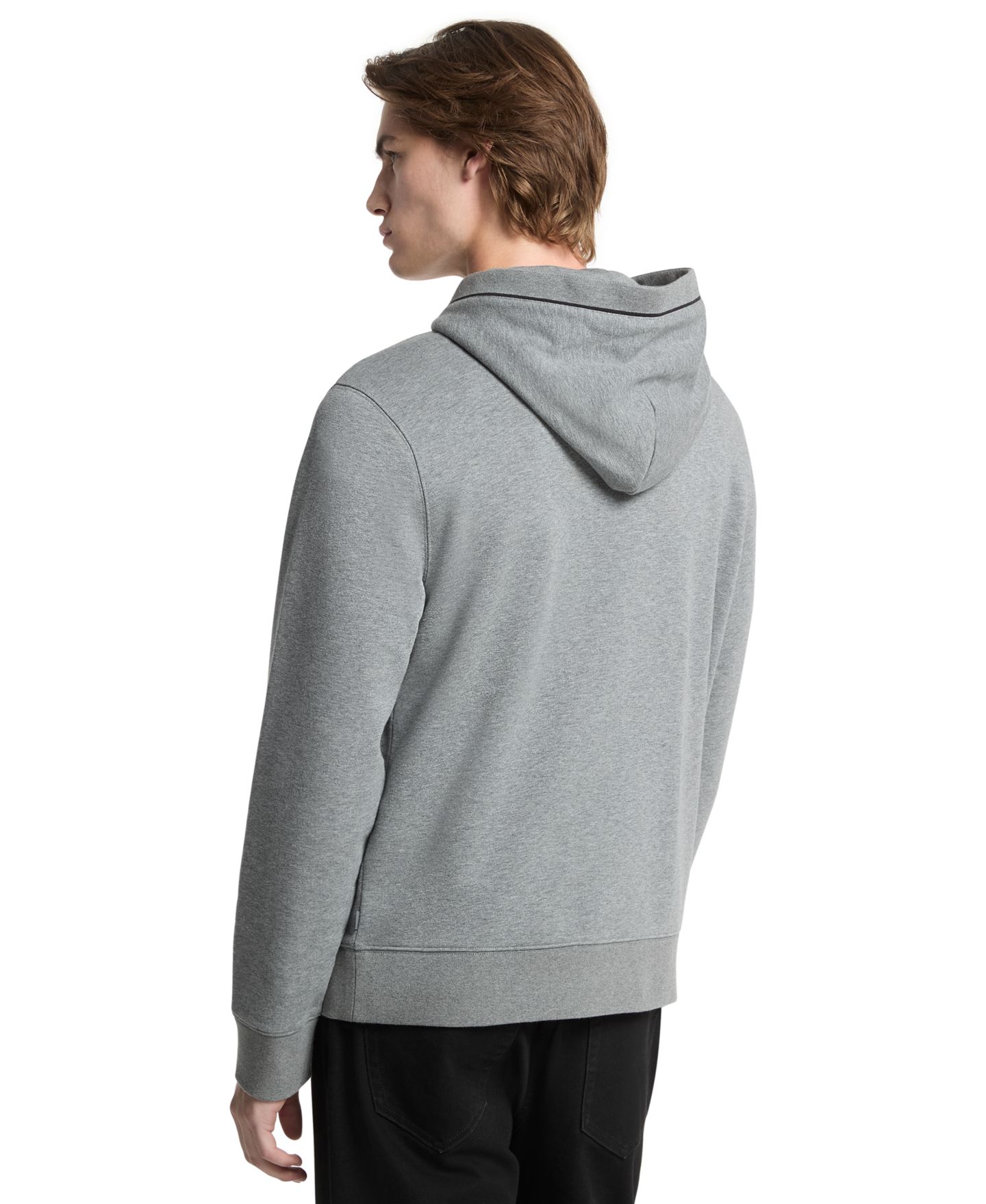 Мужское худи Michael Kors Cotton-Blend Regular-Fit Kangaroo Pocket, цвет: Пепельный меланжевый — фото 3