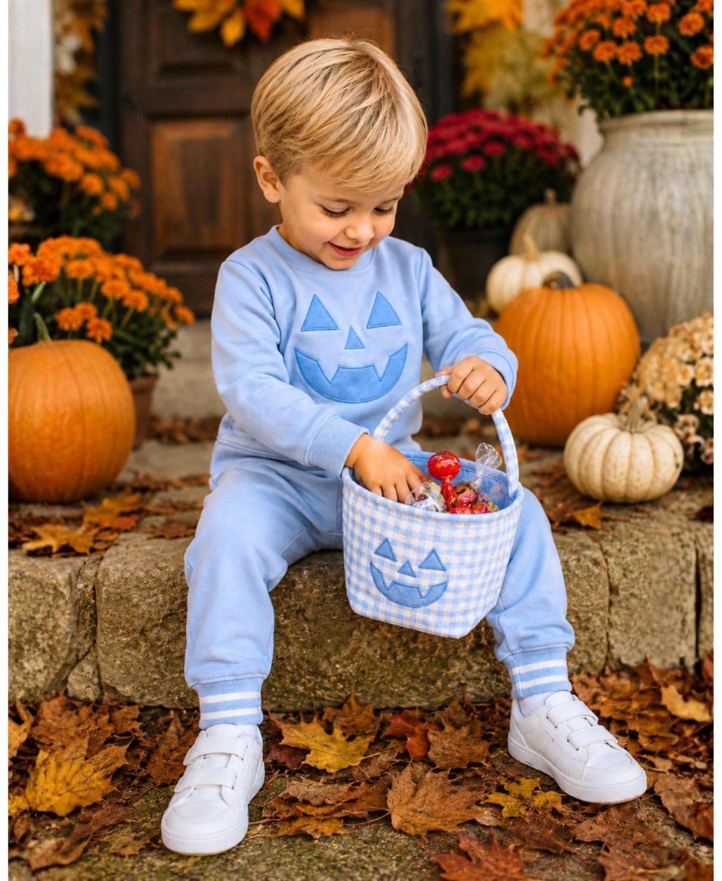 Детская сумка Bits & Bows Pumpkin Trick-or-Treat Tote, цвет: Синий — фото 3