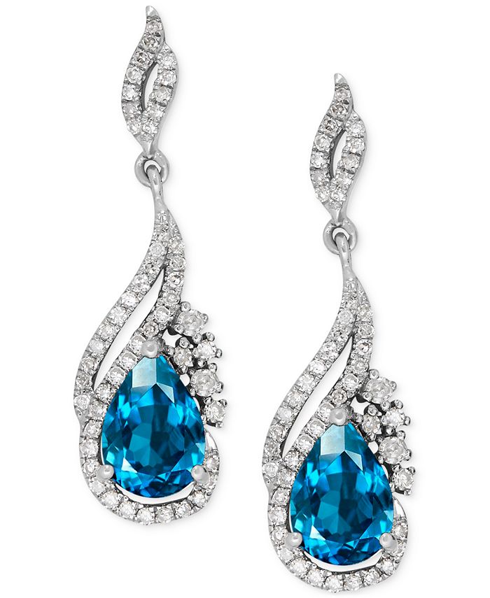 Macys blue topaz earrings clearance