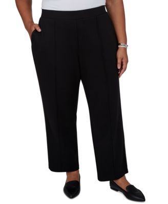 Plus Size Classics Straight Pull-On Cropped Pants
