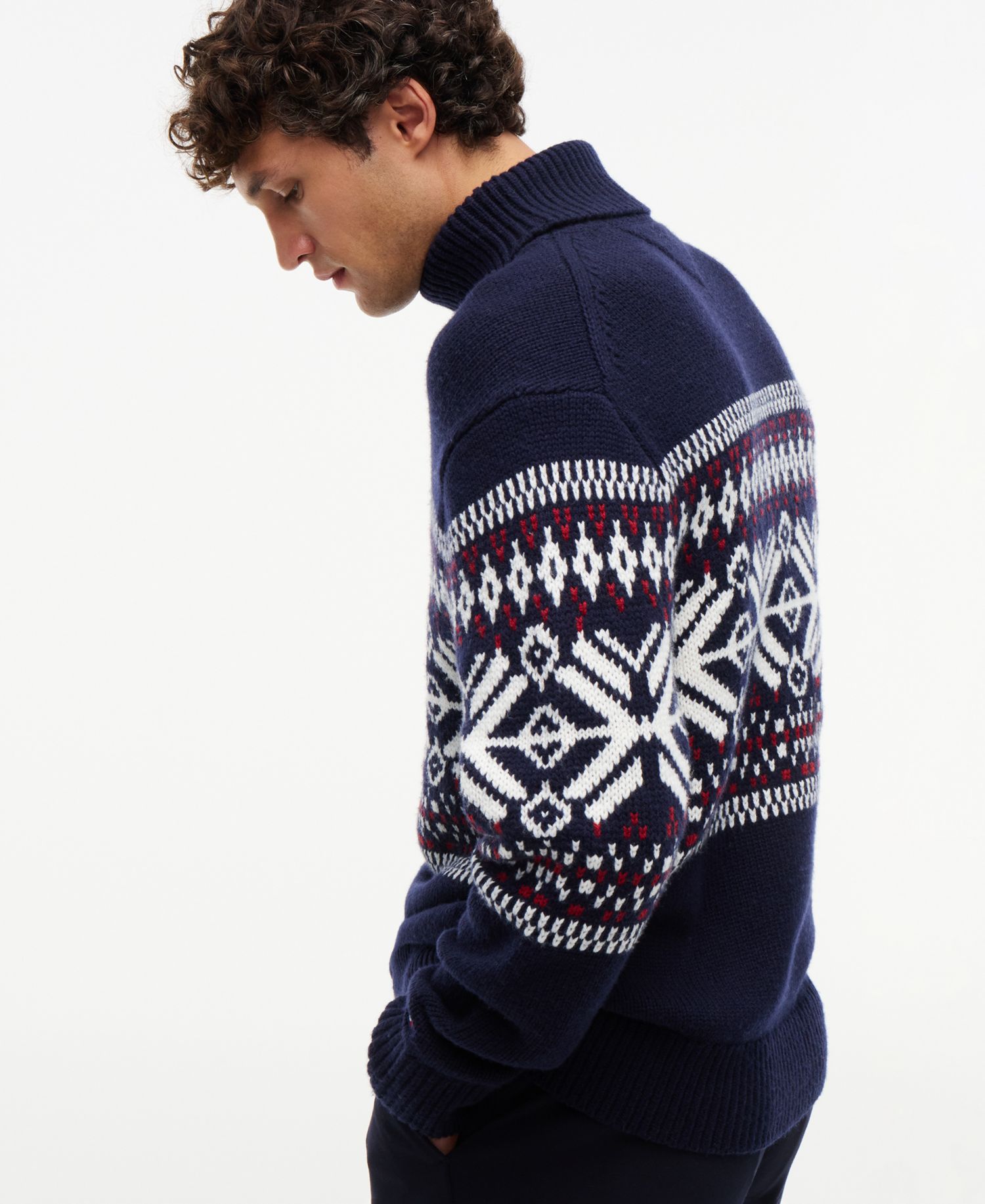 Men's Fair Isle Wool-Blend Roll Neck Sweater