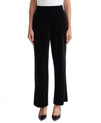 Women's High-Rise Wide-Leg Velour Pants