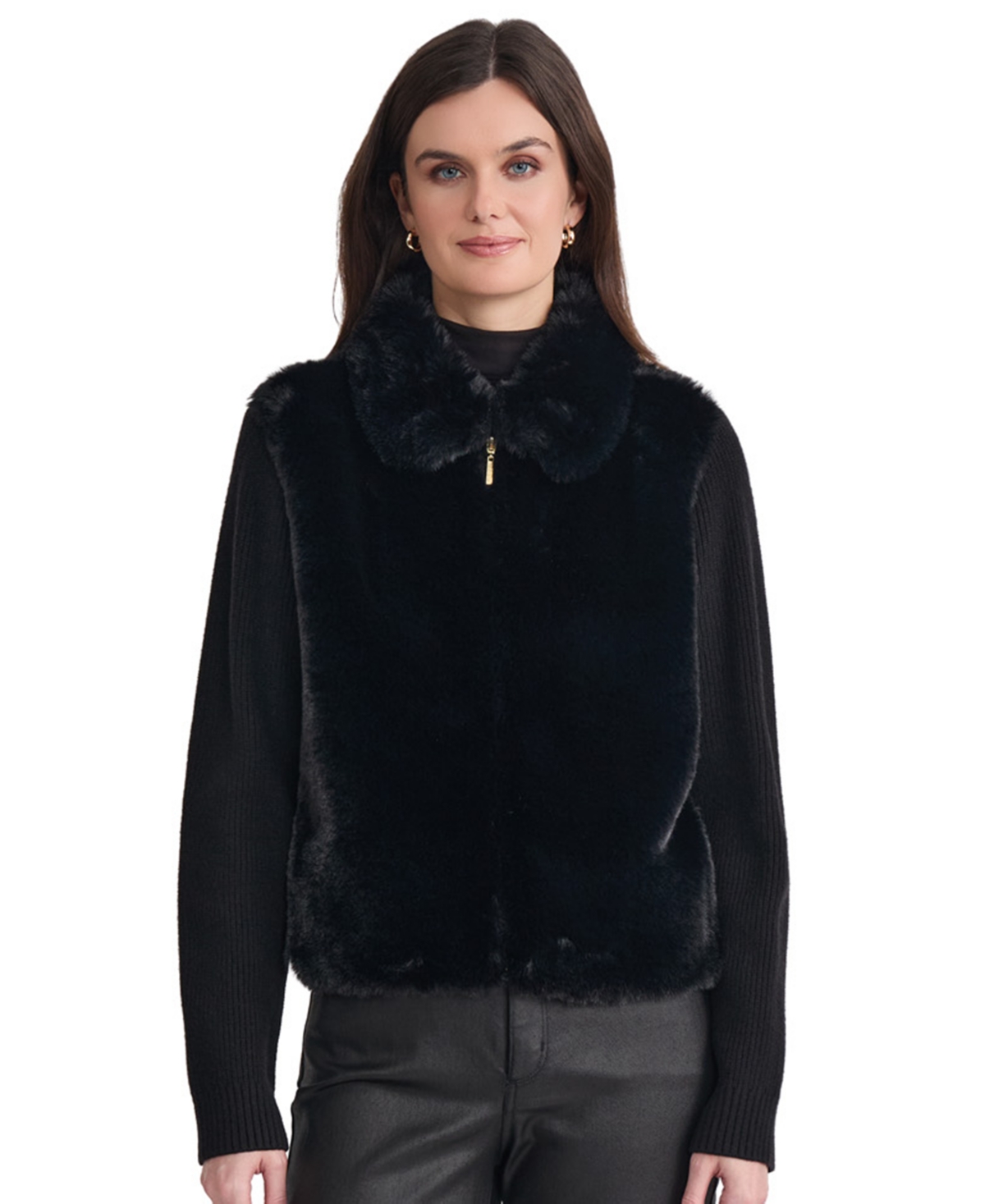 Jones New York Women's Faux Fur Teddy Short Jacket