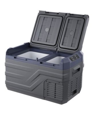 Portable Electric Cooler, Dual Zones, 25L Capacity, 24V for Camping, Travel and Outdoor Activities