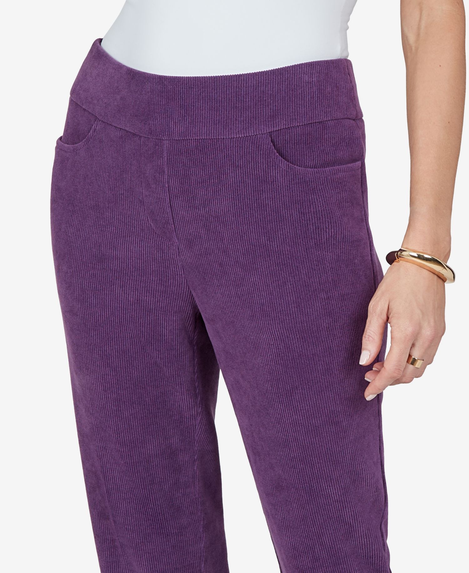 Petite Corduroy Straight Pull-On Pants
