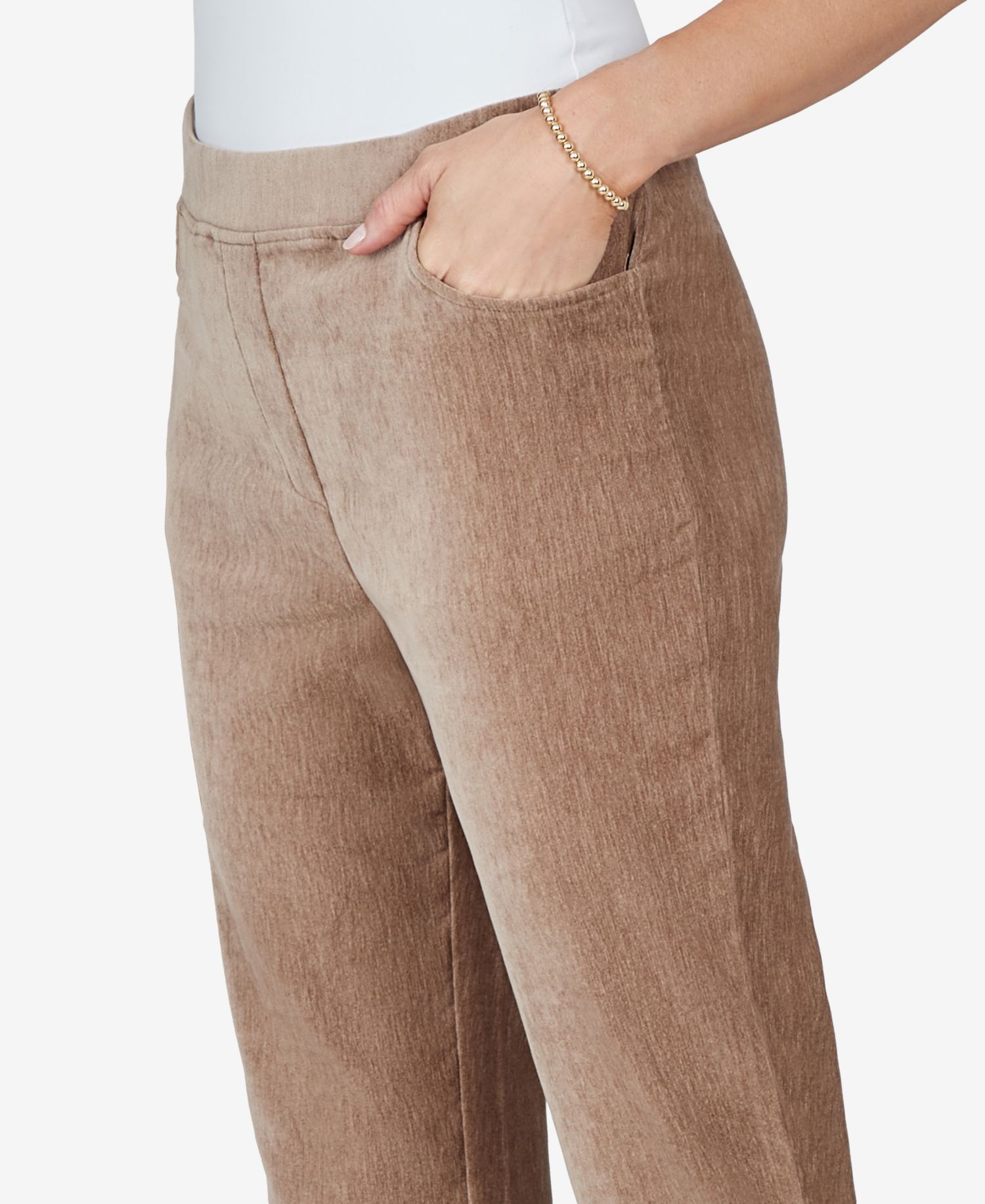 Petite Classics Pull-On Straight Corduroy Pants