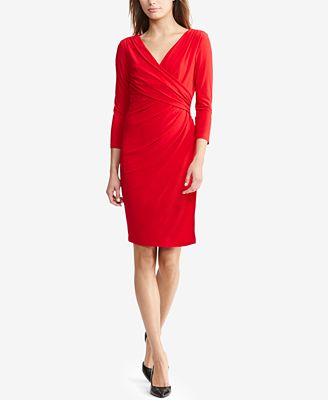 Lauren Ralph Lauren Surplice Jersey Dress - Dresses - Women - Macy's