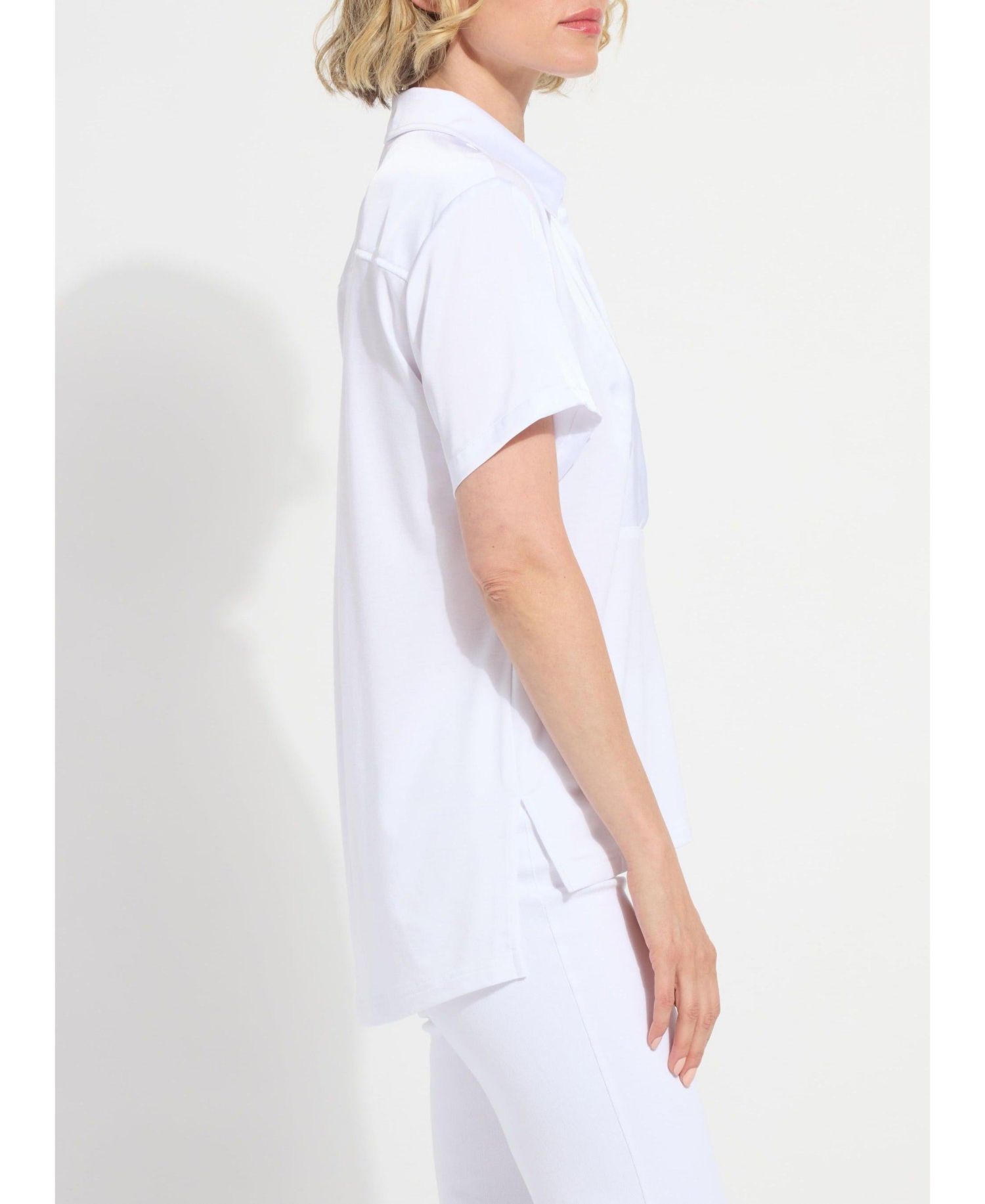 Women's Safira Short-Sleeve Satin Mix-Media Blouse