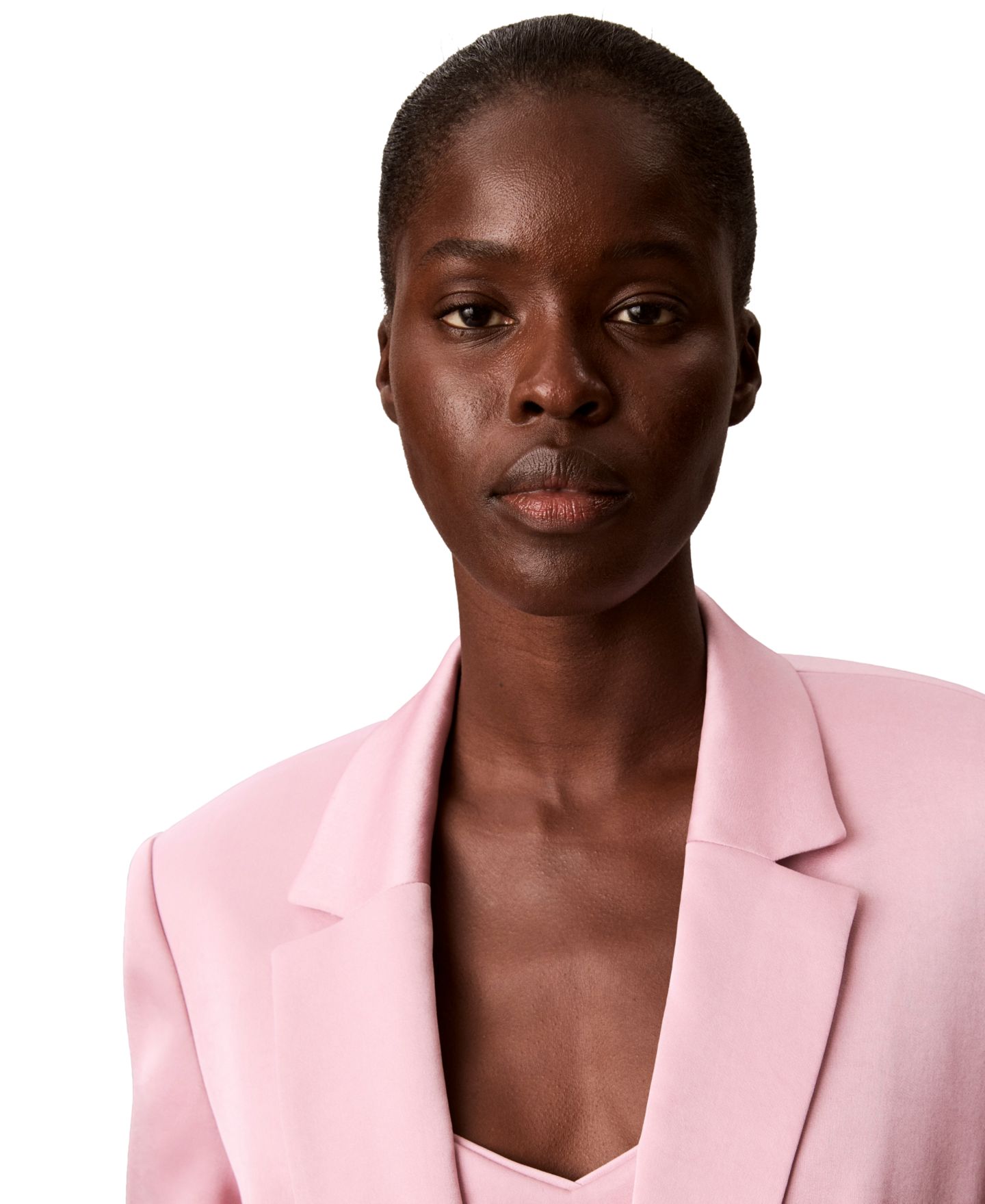 Женский пиджак Calvin Klein Tie Waist Smoking Jacket Double-Face Satin Blazer, цвет: Выцветший орхидея — фото 4
