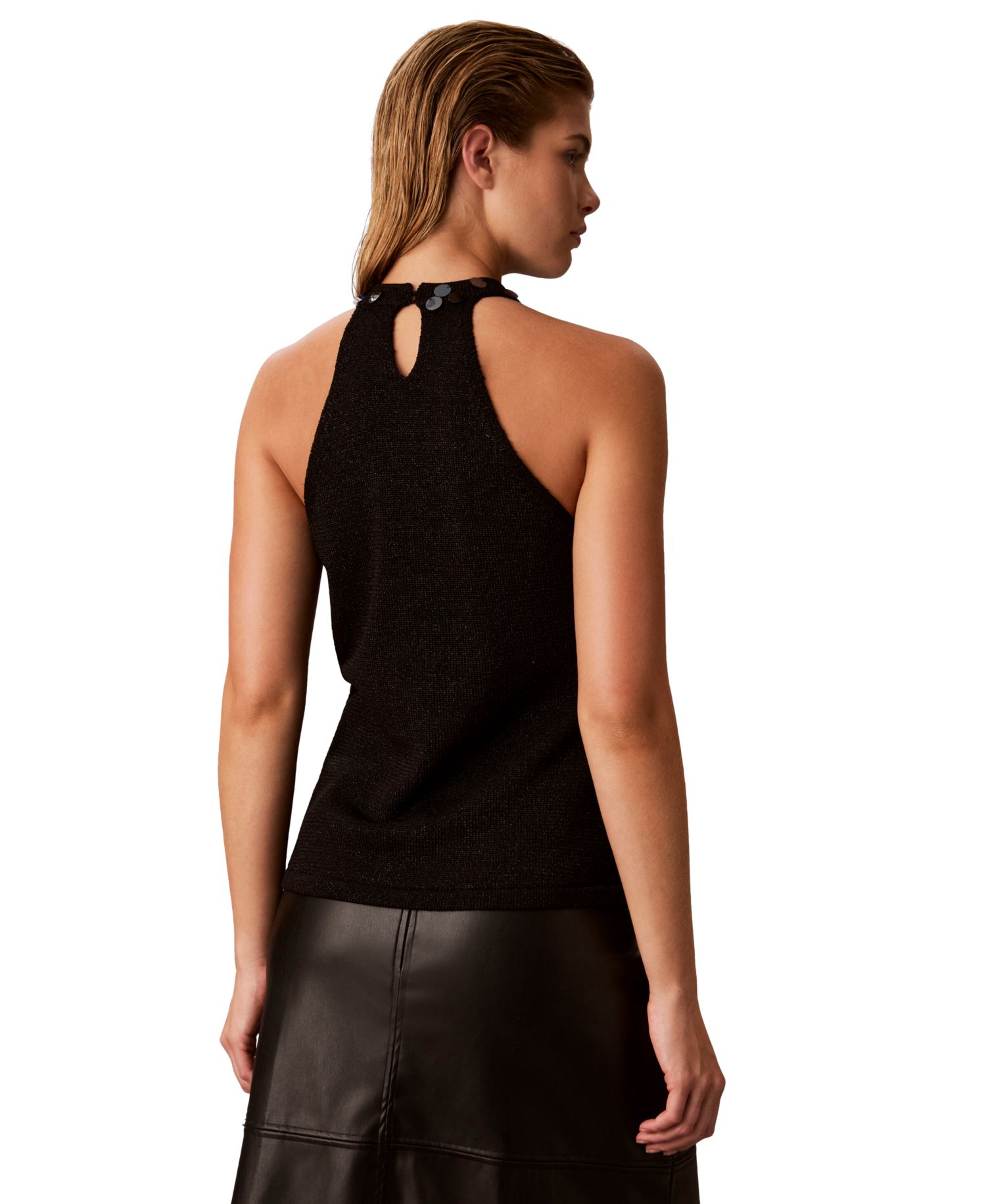 Women's Sequin Halter Sleeveless Tank