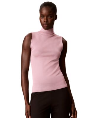 Women's Cutaway Mock Neck Knit Tank
