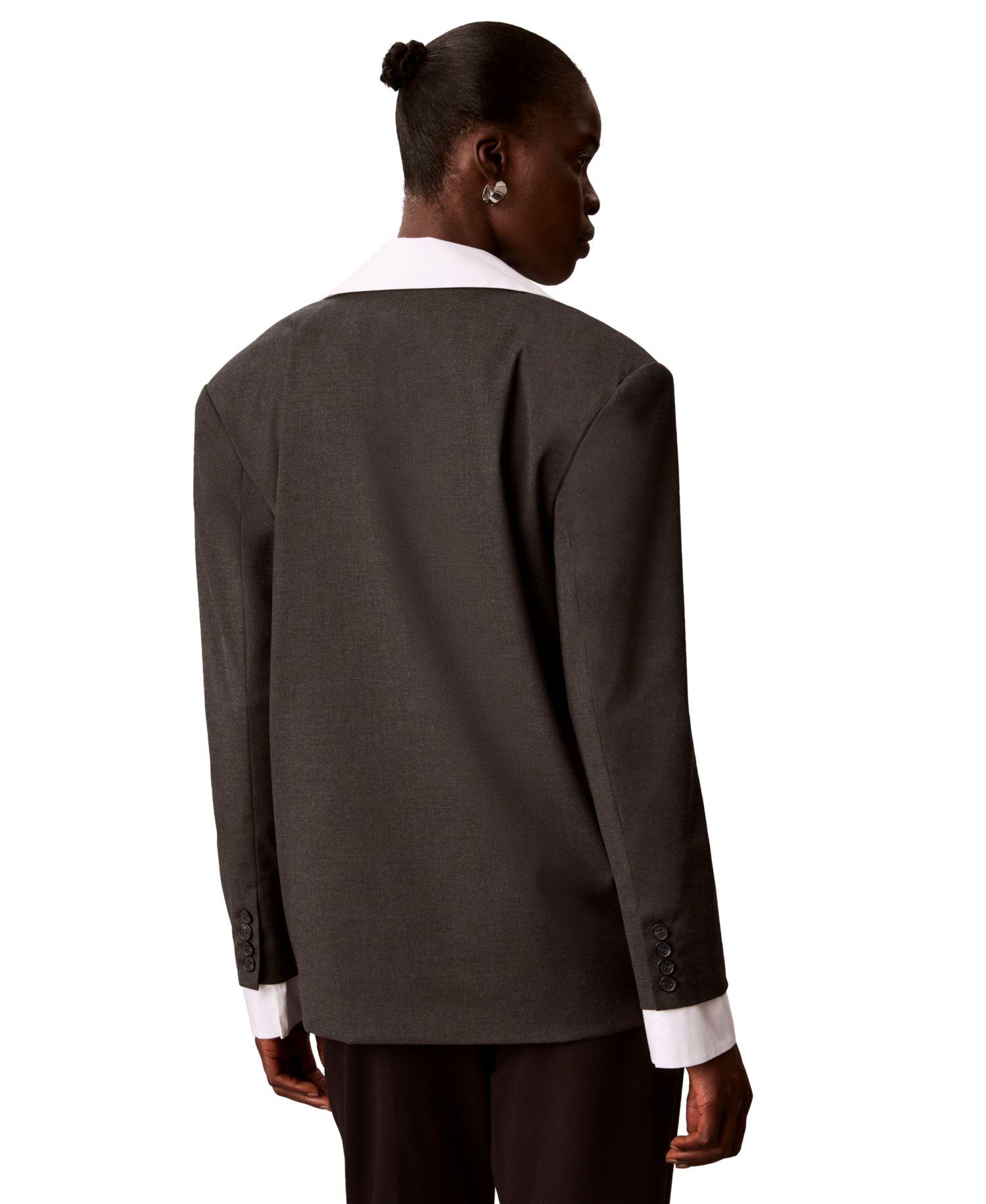 Women's V-Neck Long-Sleeve Built-in Shirt Underlay Tunic