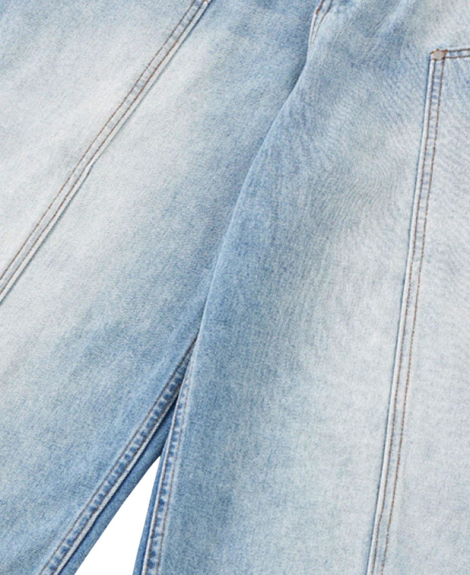 Men's Seam Panel Baggy Barrel Jeans