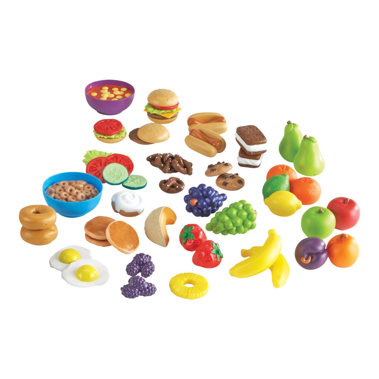 Детские игрушки Learning Resources New Sprouts Classroom 100-Piece Play Food Set, Ages 18 Months+, цвет: Assorted Pre-Pack — фото 5