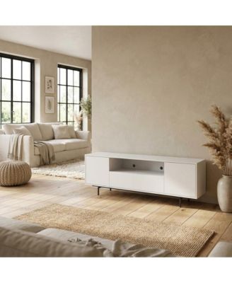 Laminate TV Console with 3 Doors in Modern Industrial Style