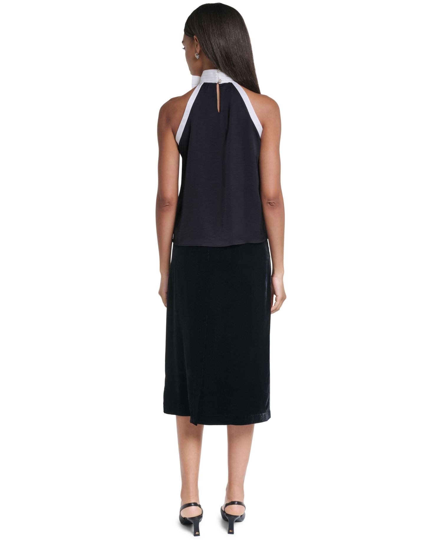 Women's Halter Colorblock Blouse