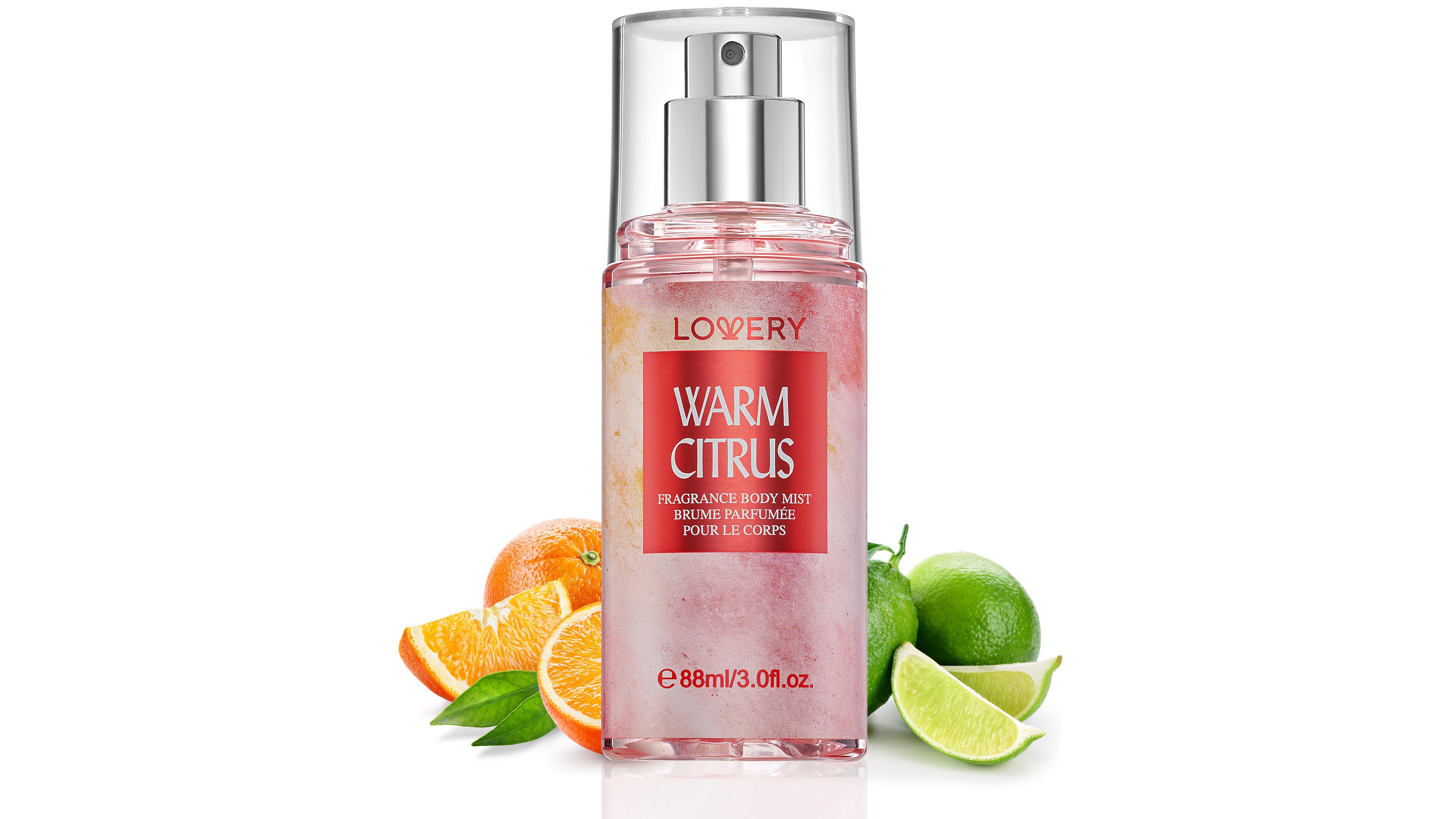 Lovery Warm Citrus Body Mist Spray, Fresh Citrus Fragrance with Orange, Mandarin, Lemon, Neroli, Jasmine and Vanilla Notes, 3 fl oz