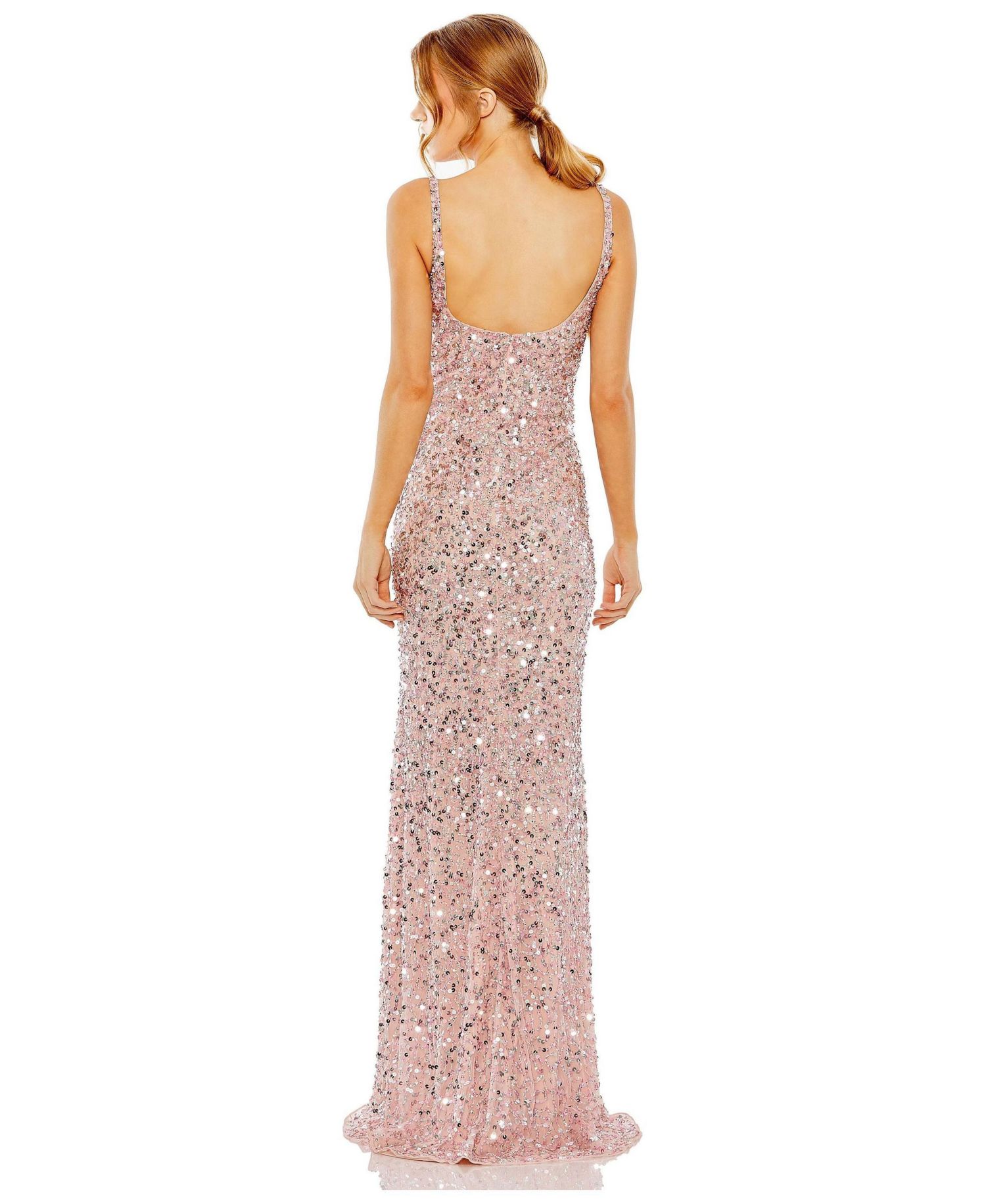 Women's Sequined Low-Back Slip Gown