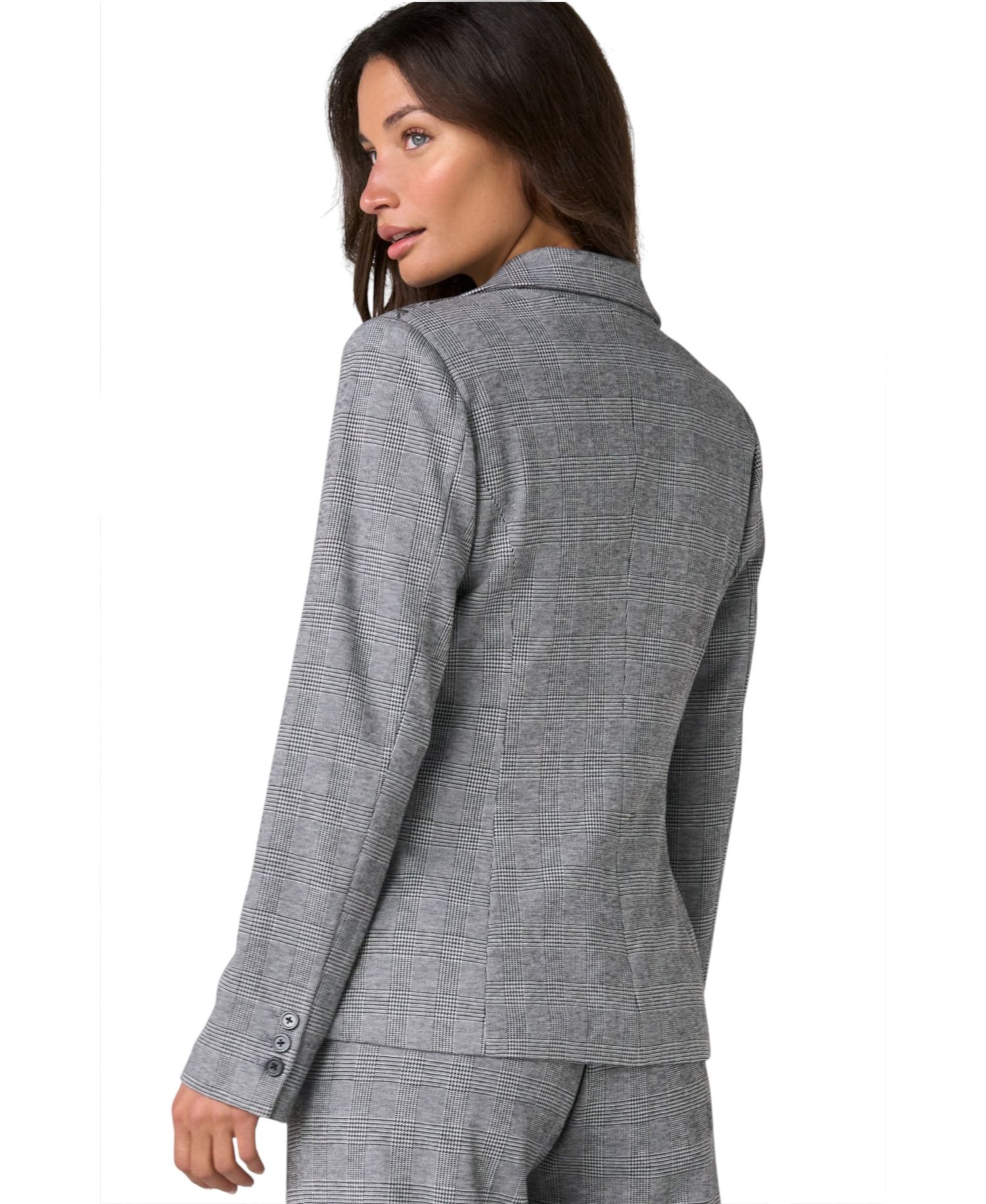 Women's Plaid Notch-Collar Blazer
