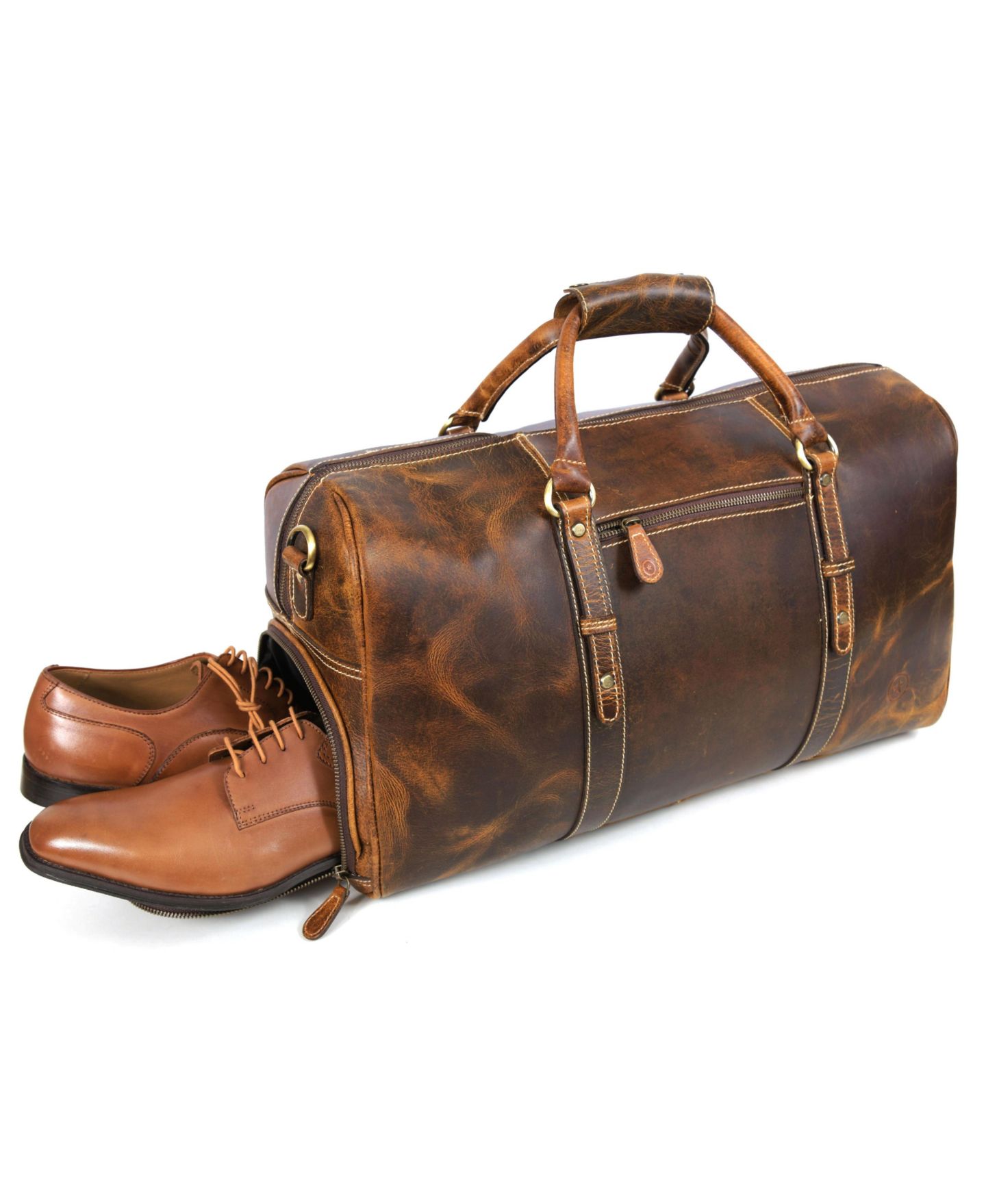Сумка Aaron Leather Goods 20 Inch Heritage Voyager Duffel, цвет: Oxford — фото 10