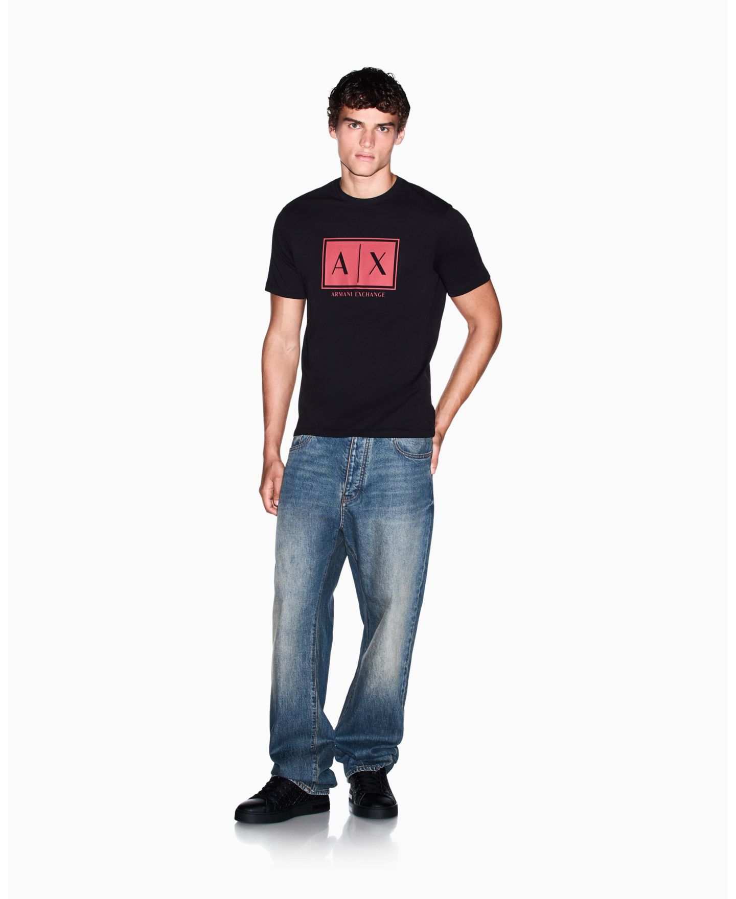 Мужская футболка A|X Armani Exchange Box Logo, цвет: Alloy — фото 14