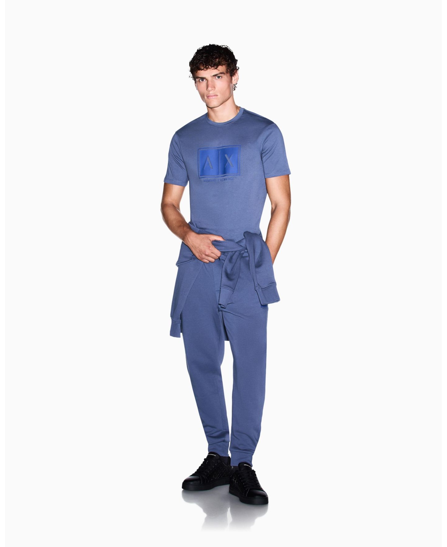 Мужская футболка A|X Armani Exchange Box Logo, цвет: Alloy — фото 15