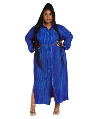 Plus Size Andi Maxi Plisse Belted Dress