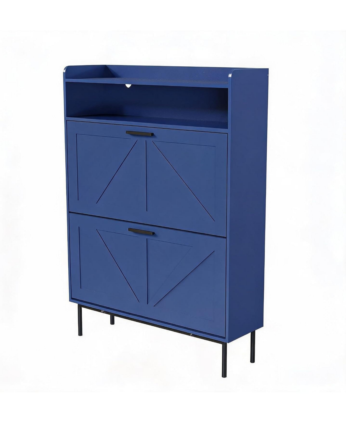 Gaomon Space-Saving Slim Vertical Shoe Cabinet for Entryway or Closet Narrow Freestanding Shoe Storage Organizer - Modern Minimalist Design - Navy blu