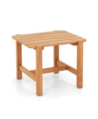 Slatted Top Teak Wood Outdoor Side Table - Sturdy for Yard & Patio
