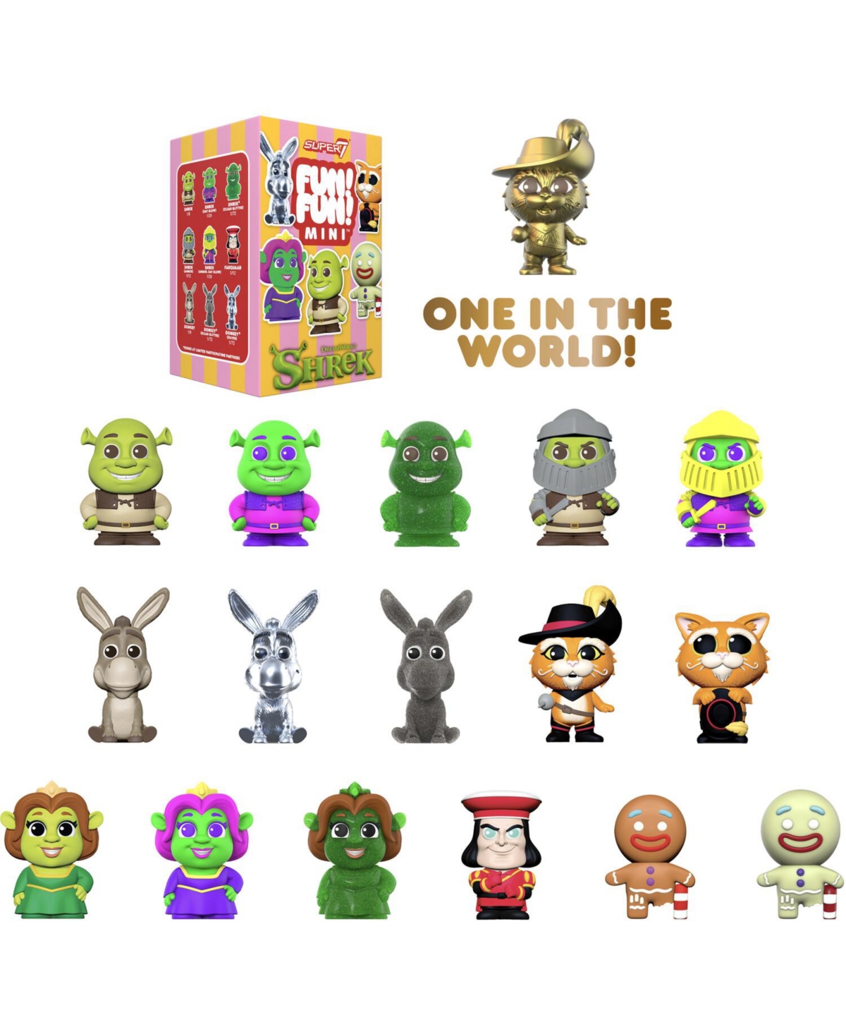 Super7 Shrek Fun! Fun! Mini Blind Box 9-Piece Action Figure Set, Ages 14+