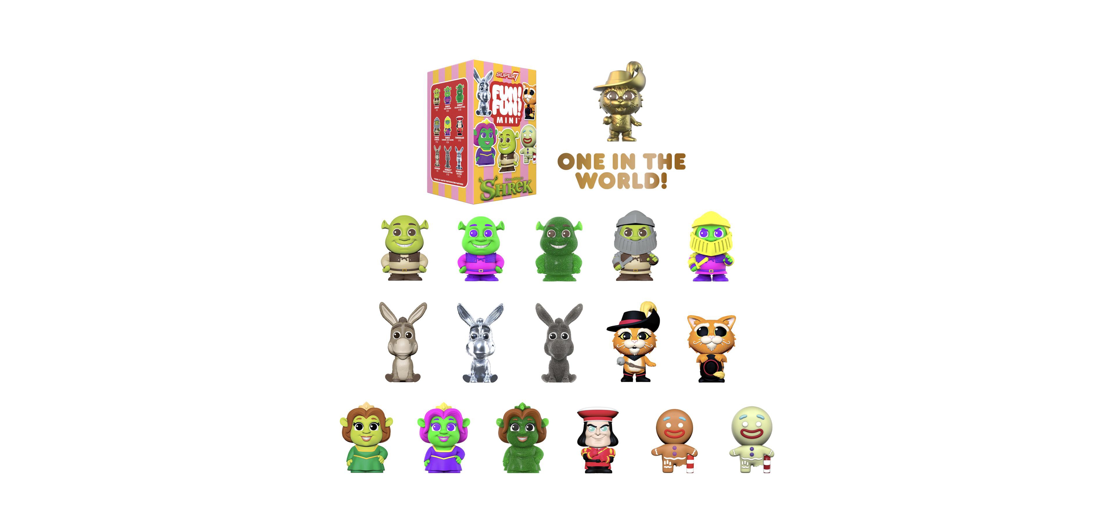 Super7 Shrek Fun! Fun! Mini Blind Box 9-Piece Action Figure Set, Ages 14+