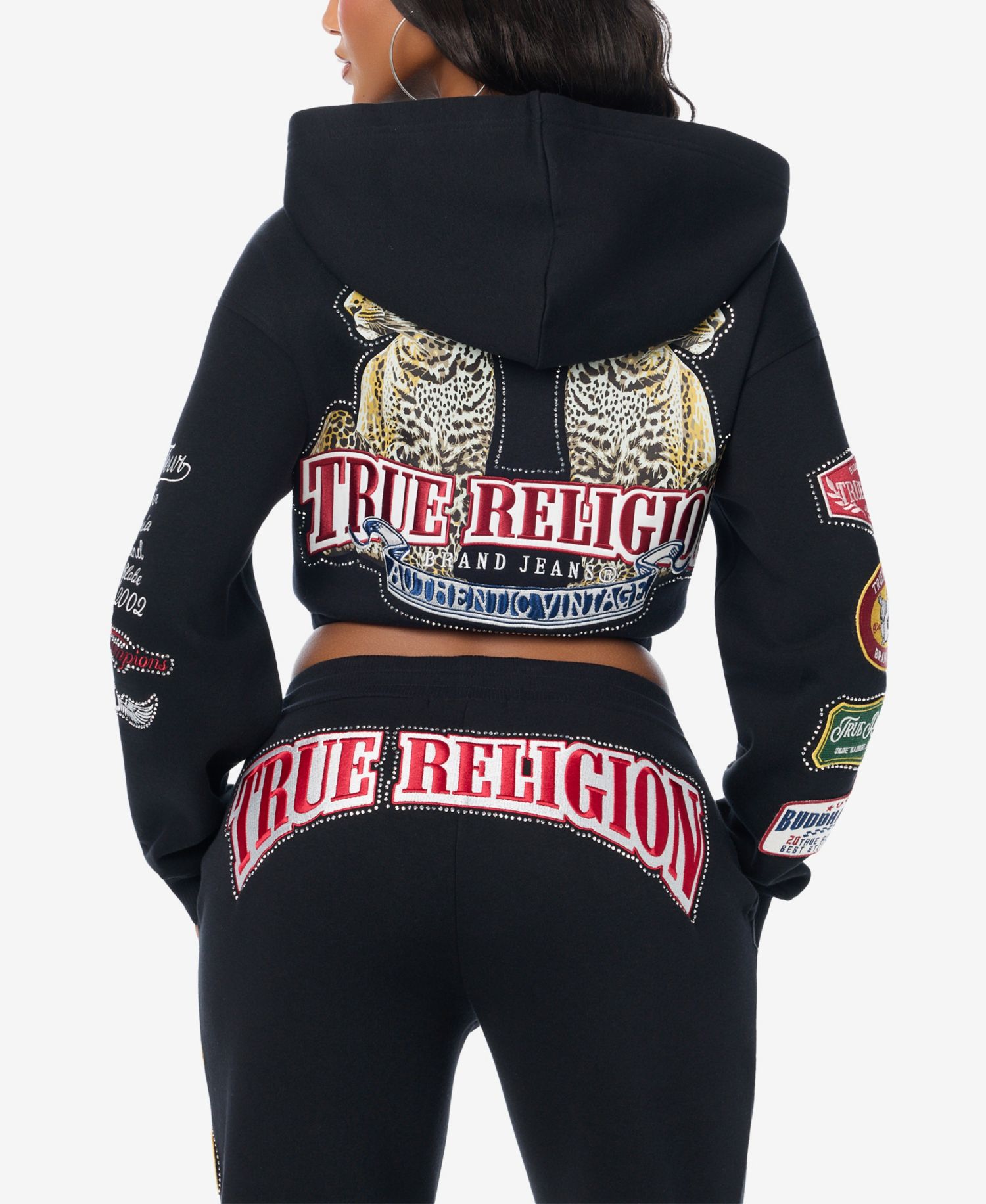 Women's Cropped Full-Zip Graphic Hoodie