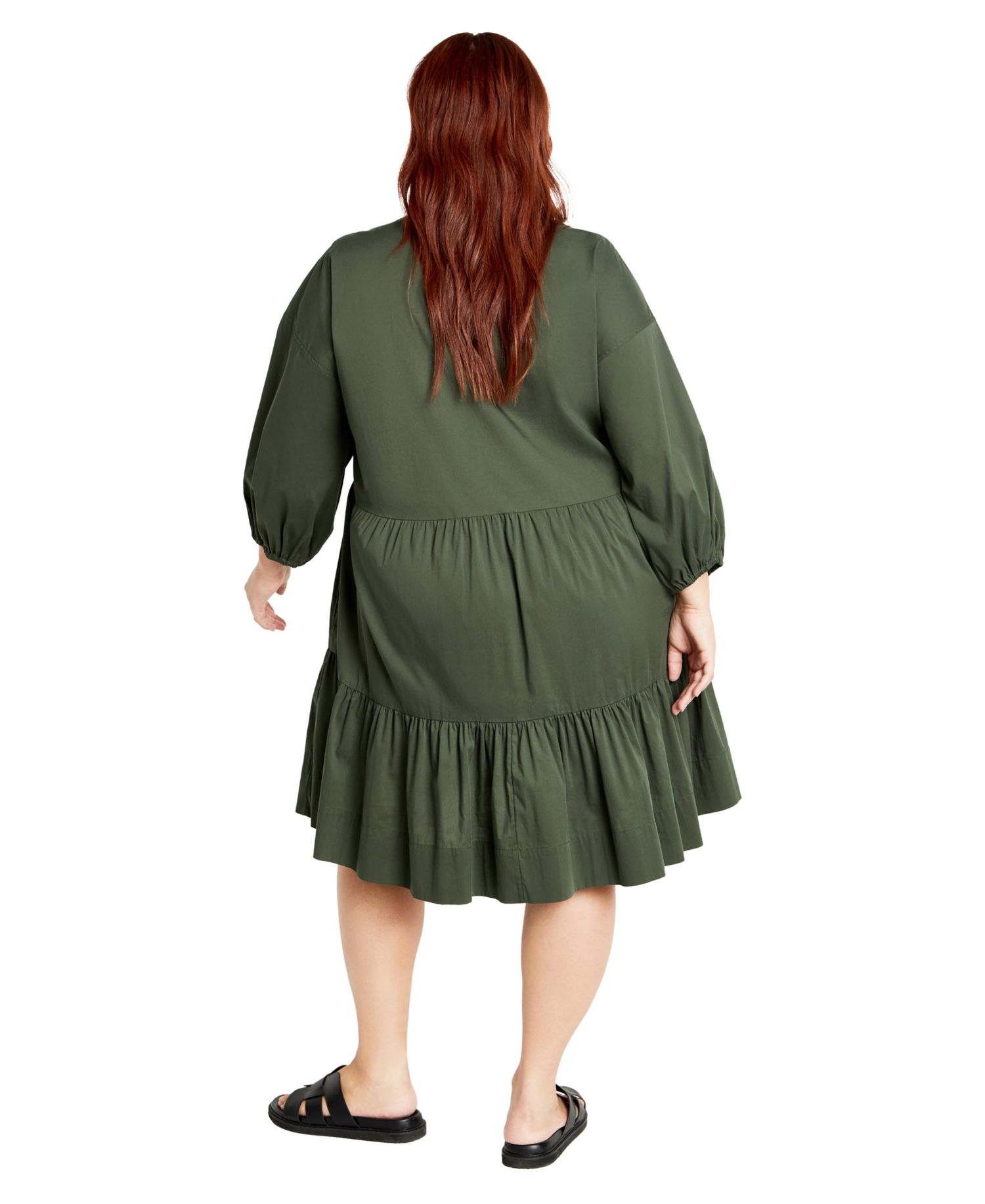 Plus Size Kiara Tiered Cotton-Blend Dress