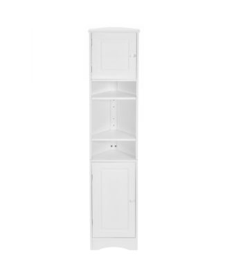 Tall Corner Bathroom Storage Cabinet Multi-Functional Freestanding Cabinet