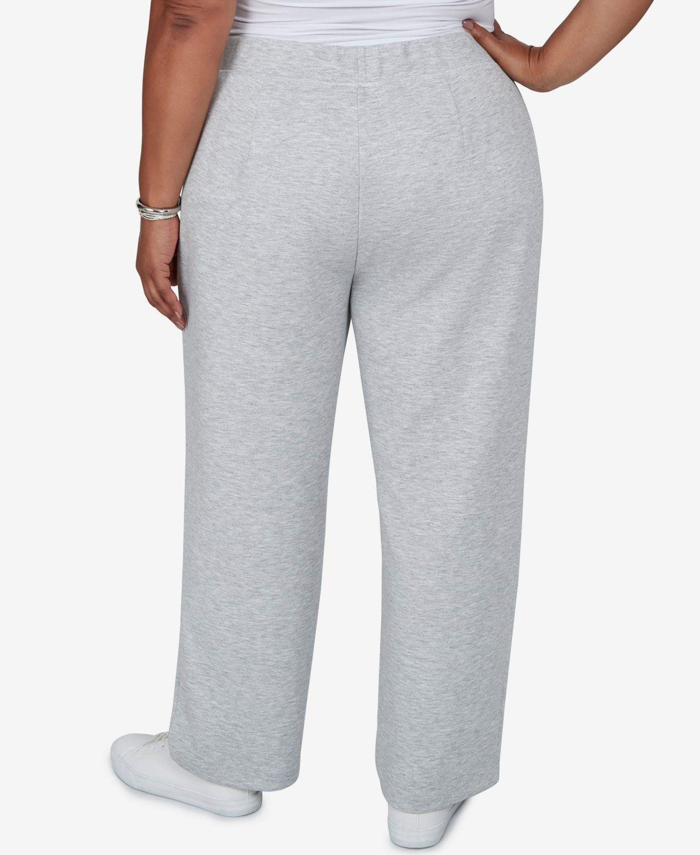 Женские брюки Alfred Dunner Plus Size Wide-Leg Pull-On, цвет: Granite — фото 5
