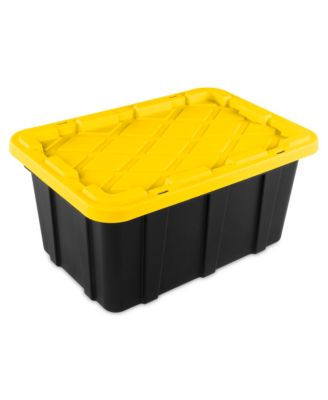 17 Gallon Industrial Stackable Storage Tote Lidded Containers, 24 Pack