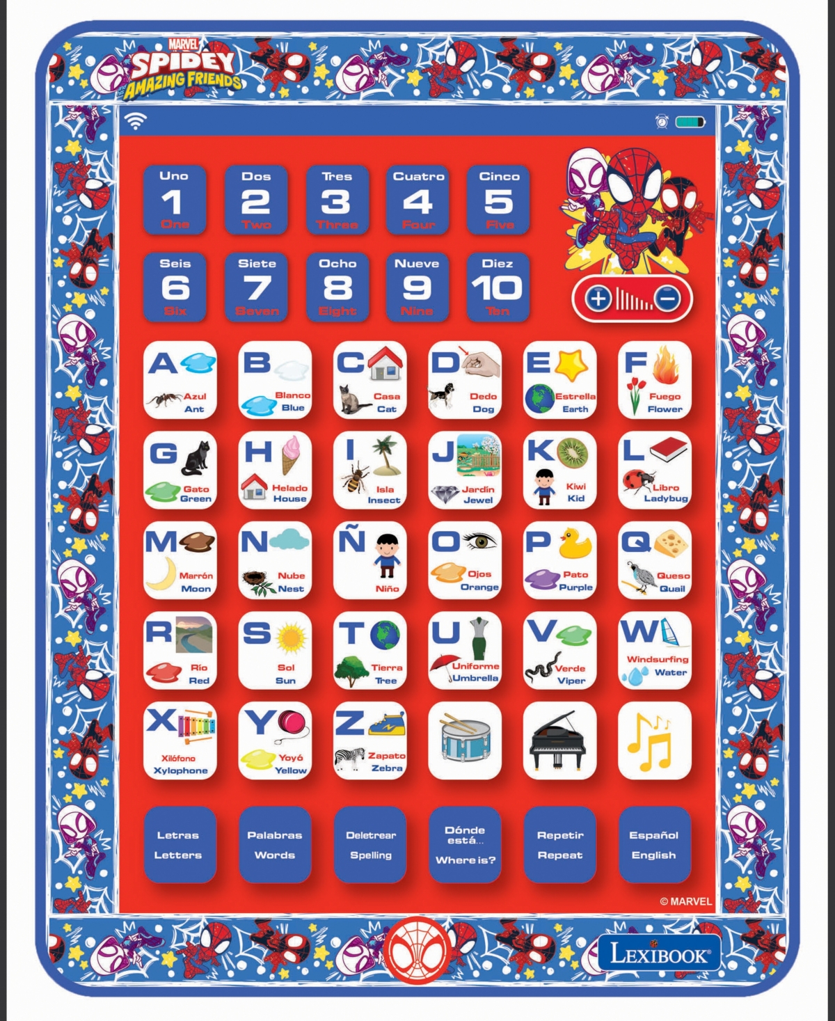 Spidey & His Amazing Friends Lexibook Spidey and his Amazing Friends, Bilingual Learning Tablet, English / Spanish