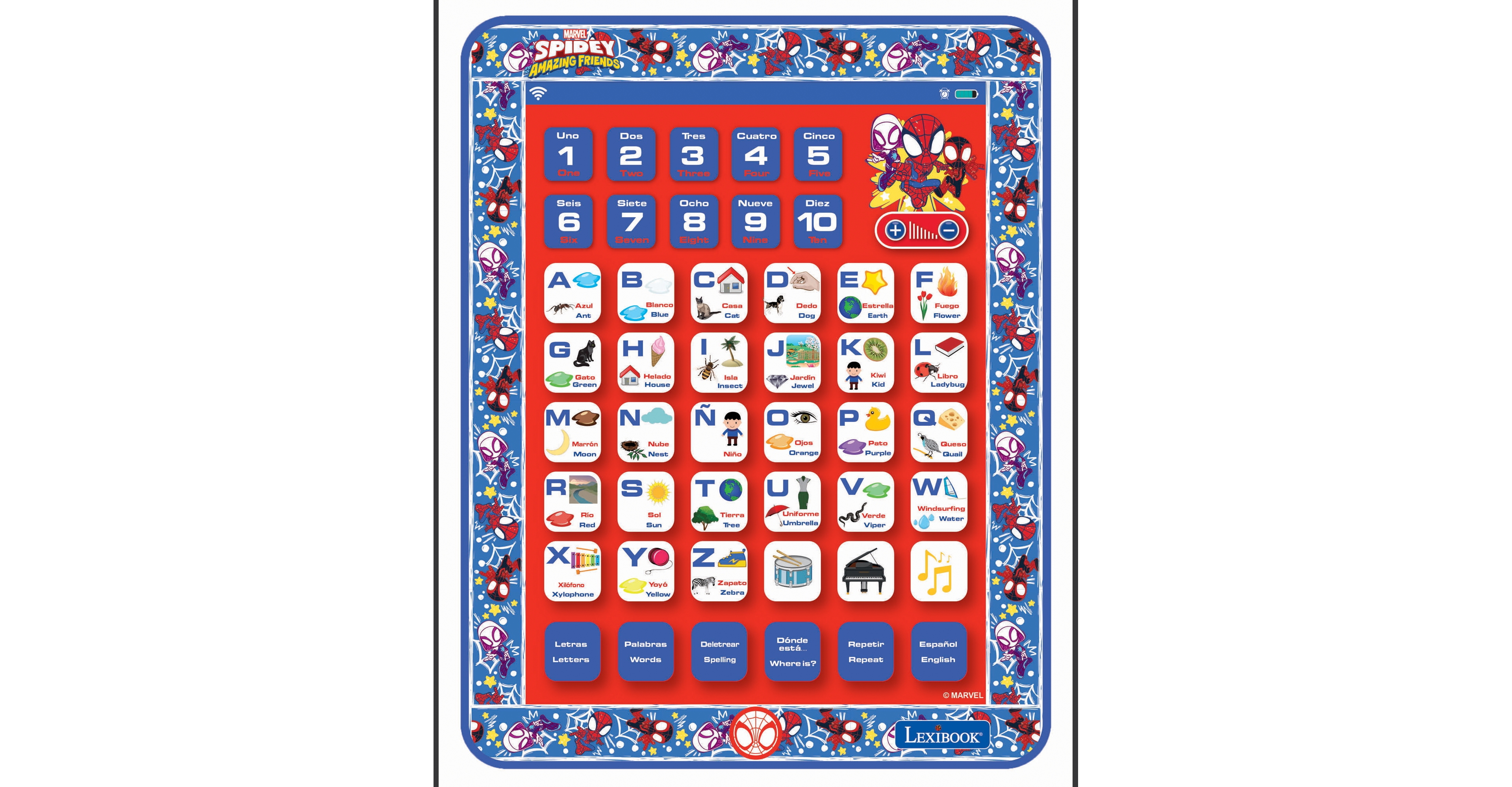 Spidey & His Amazing Friends Lexibook Spidey and his Amazing Friends, Bilingual Learning Tablet, English / Spanish