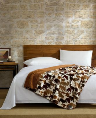 Animal Plaids Printed Plush Throw, 70" X  50"